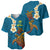 Hawaii Turtle Plumeria Flower Baseball Jersey Polynesian Pattern Blue Color