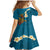 Hawaii Turtle Plumeria Flower Family Matching Mermaid Dress and Hawaiian Shirt Polynesian Pattern Blue Color