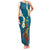 Hawaii Turtle Plumeria Flower Family Matching Tank Maxi Dress and Hawaiian Shirt Polynesian Pattern Blue Color