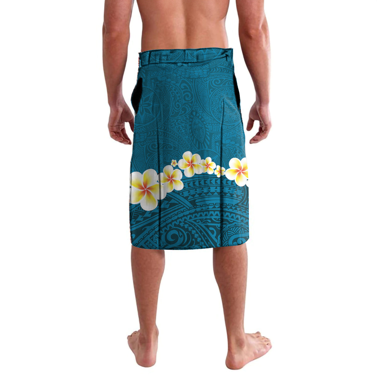 Hawaii Turtle Plumeria Flower Lavalava Polynesian Pattern Blue Color LT03 - Polynesian Pride