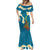 Hawaii Turtle Plumeria Flower Mermaid Dress Polynesian Pattern Blue Color