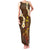 Hawaii Turtle Plumeria Flower Family Matching Tank Maxi Dress and Hawaiian Shirt Polynesian Pattern Brown Color