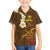 Hawaii Turtle Plumeria Flower Family Matching Tank Maxi Dress and Hawaiian Shirt Polynesian Pattern Brown Color