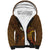 Hawaii Turtle Plumeria Flower Sherpa Hoodie Polynesian Pattern Brown Color