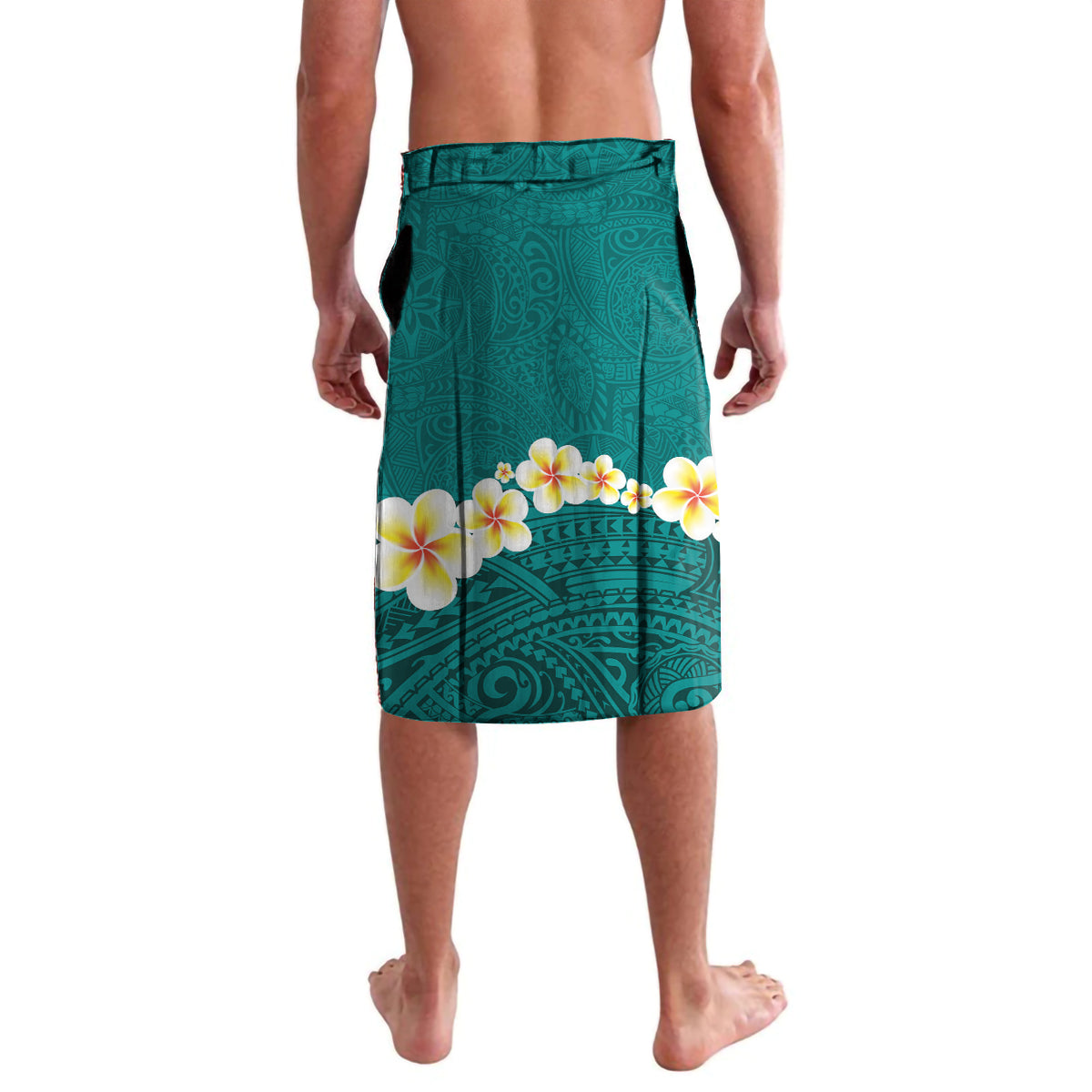 Hawaii Turtle Plumeria Flower Lavalava Polynesian Pattern Turquoise Color LT03 - Polynesian Pride