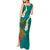 Hawaii Turtle Plumeria Flower Tank Maxi Dress Polynesian Pattern Turquoise Color