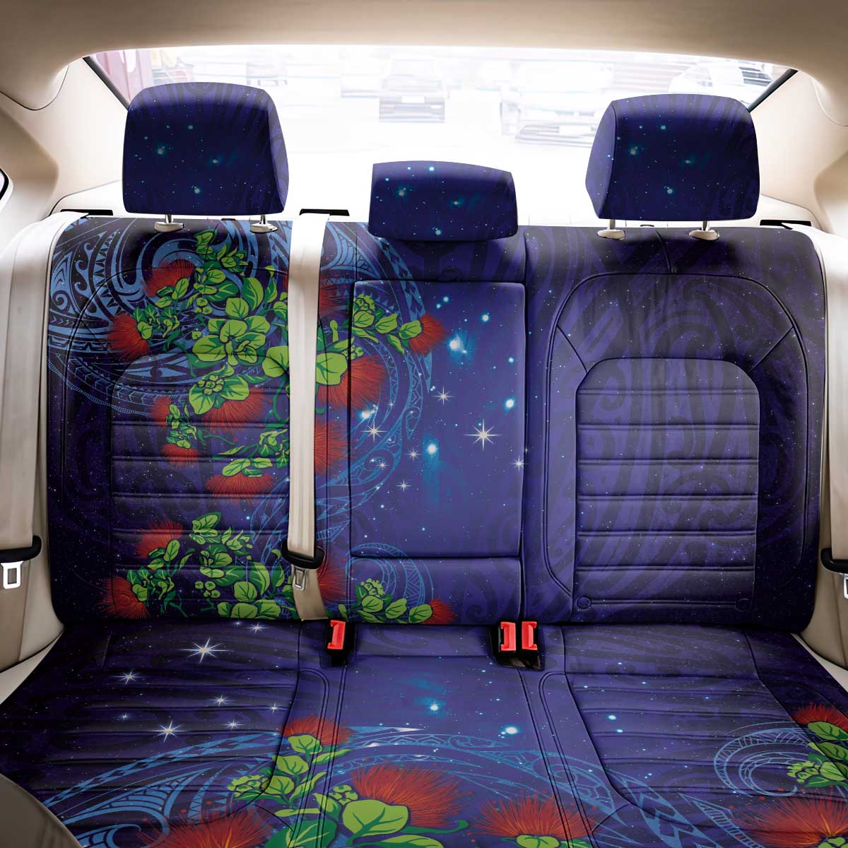 Matariki New Zealand Maori and Pohutukawa Back Car Seat Cover Galaxy Blue Sky Style