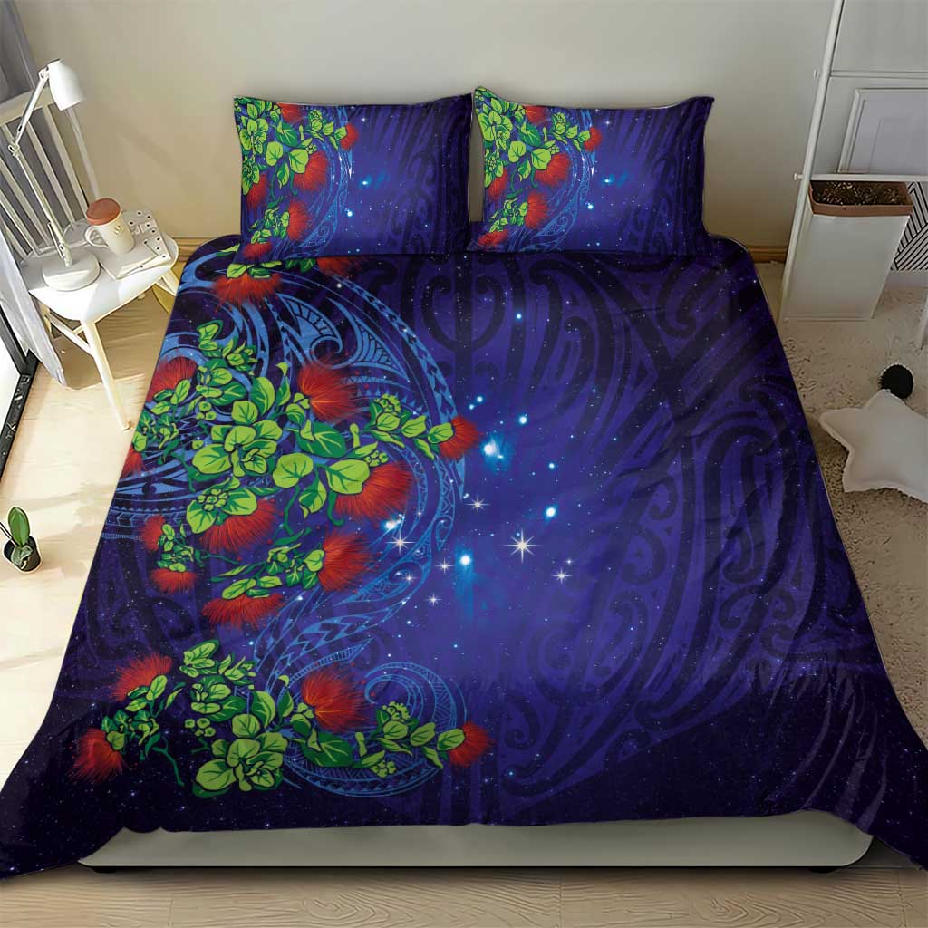 Matariki New Zealand Maori and Pohutukawa Bedding Set Galaxy Blue Sky Style