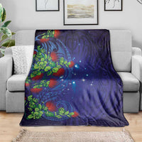Matariki New Zealand Maori and Pohutukawa Blanket Galaxy Blue Sky Style