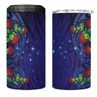 Matariki New Zealand Maori and Pohutukawa 4 in 1 Can Cooler Tumbler Galaxy Blue Sky Style