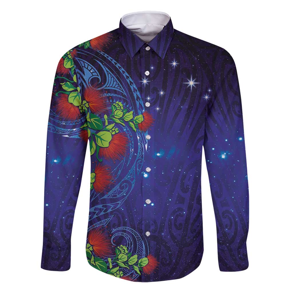 Matariki New Zealand Maori and Pohutukawa Family Matching Summer Maxi Dress and Hawaiian Shirt Galaxy Blue Sky Style