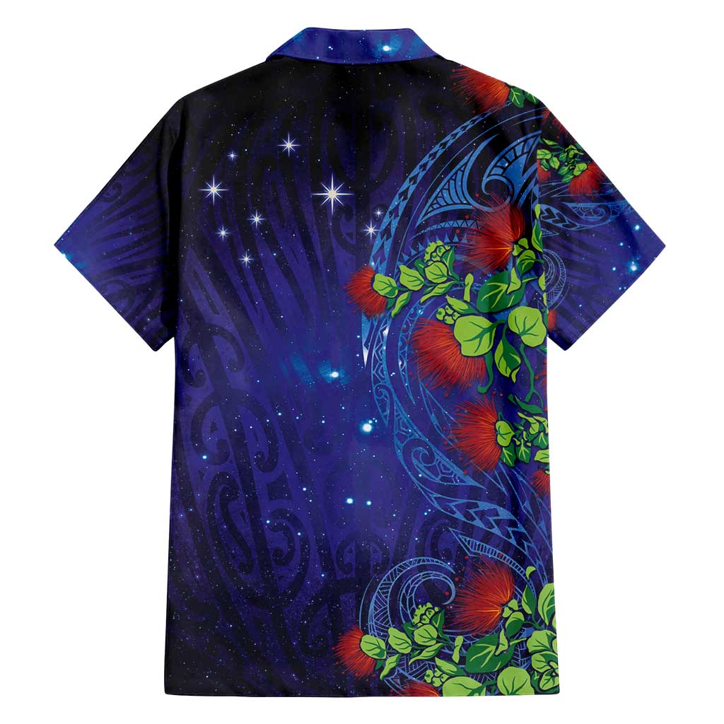 Matariki New Zealand Maori and Pohutukawa Family Matching Tank Maxi Dress and Hawaiian Shirt Galaxy Blue Sky Style
