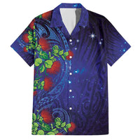 Matariki New Zealand Maori and Pohutukawa Hawaiian Shirt Galaxy Blue Sky Style