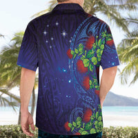 Matariki New Zealand Maori and Pohutukawa Hawaiian Shirt Galaxy Blue Sky Style
