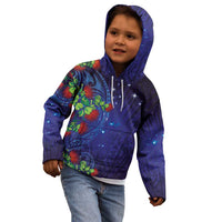 Matariki New Zealand Maori and Pohutukawa Kid Hoodie Galaxy Blue Sky Style