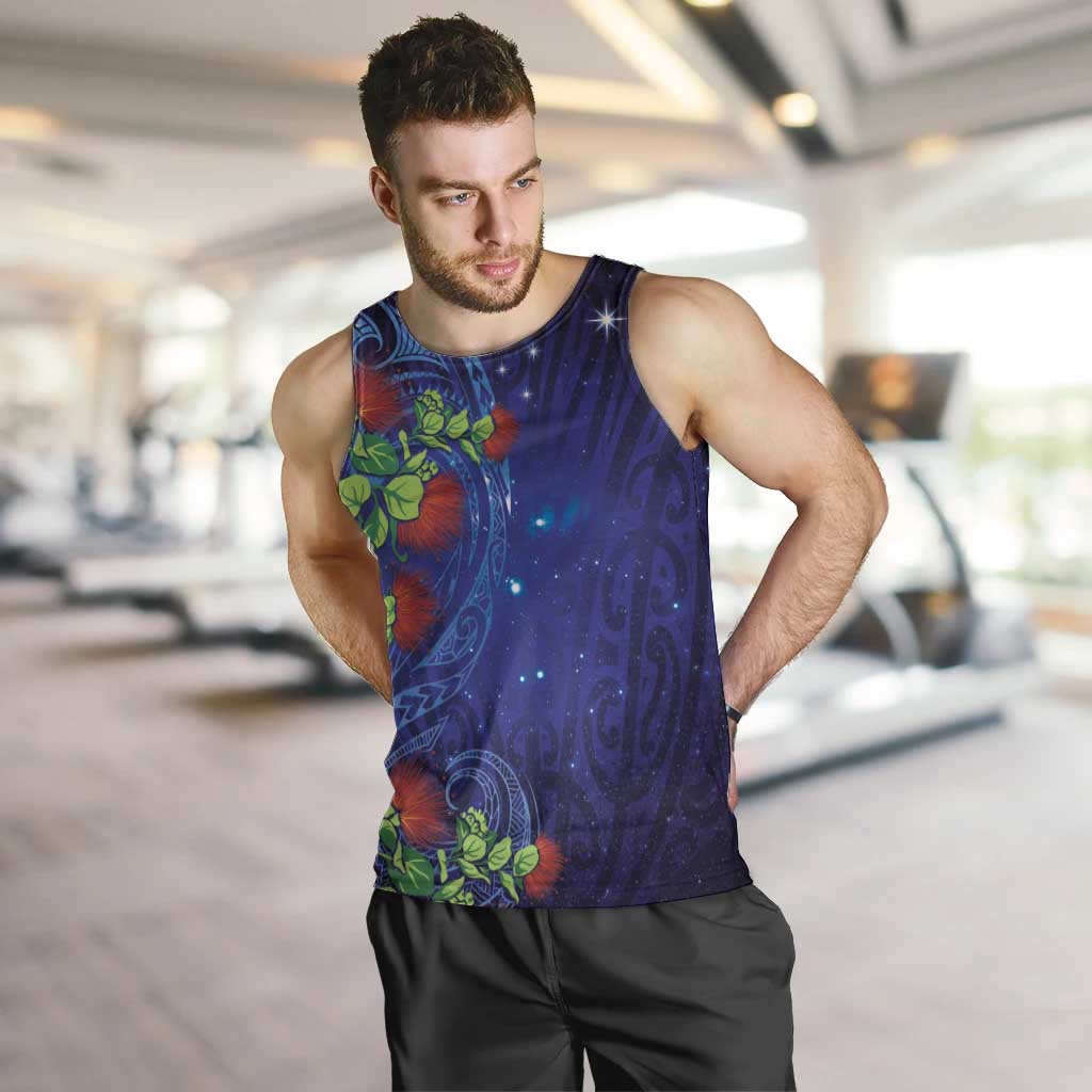 Matariki New Zealand Maori and Pohutukawa Men Tank Top Galaxy Blue Sky Style