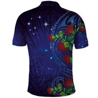 Matariki New Zealand Maori and Pohutukawa Polo Shirt Galaxy Blue Sky Style