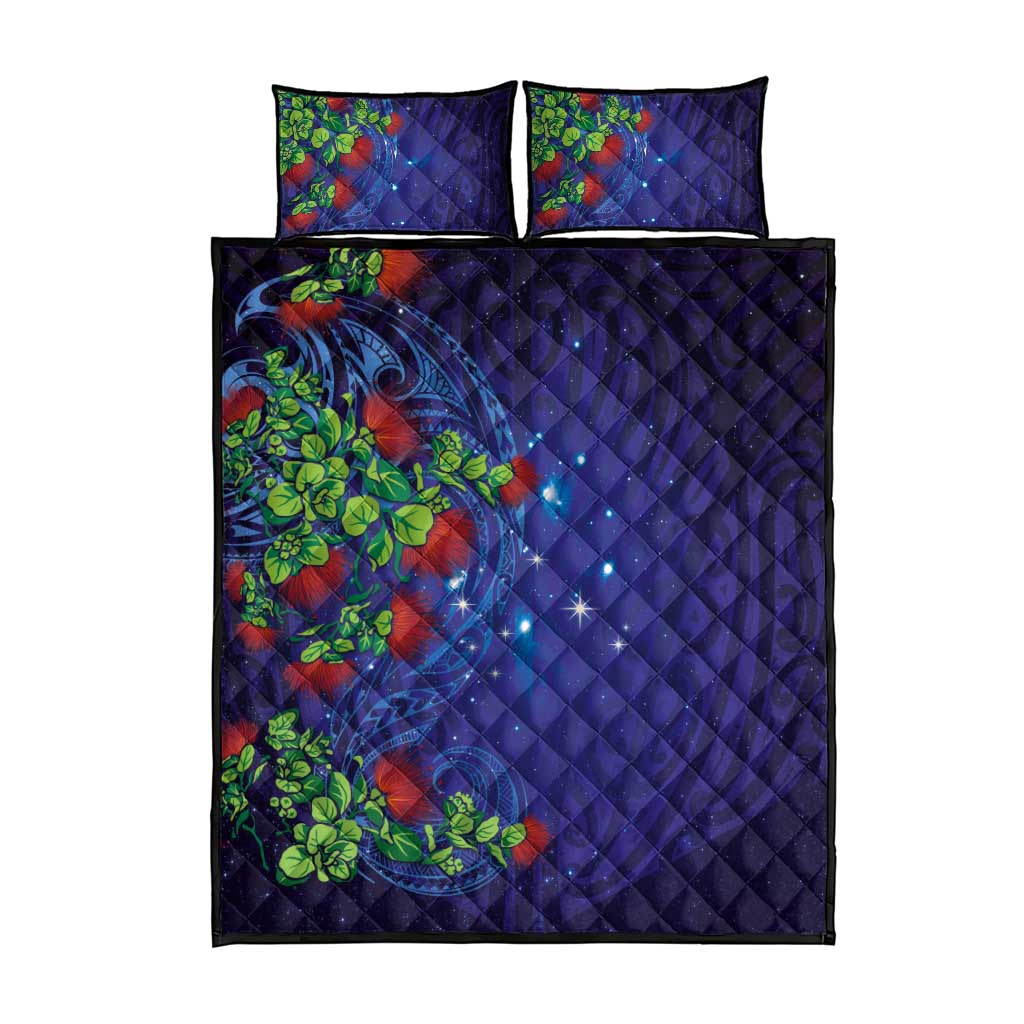 Matariki New Zealand Maori and Pohutukawa Quilt Bed Set Galaxy Blue Sky Style
