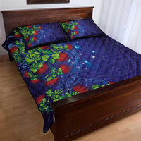 Matariki New Zealand Maori and Pohutukawa Quilt Bed Set Galaxy Blue Sky Style