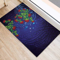 Matariki New Zealand Maori and Pohutukawa Rubber Doormat Galaxy Blue Sky Style