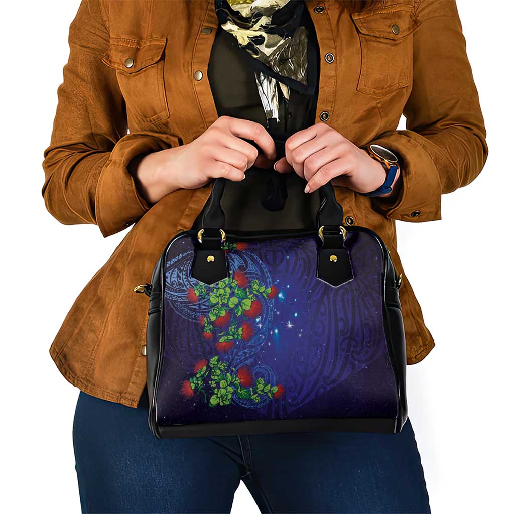Matariki New Zealand Maori and Pohutukawa Shoulder Handbag Galaxy Blue Sky Style