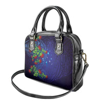 Matariki New Zealand Maori and Pohutukawa Shoulder Handbag Galaxy Blue Sky Style
