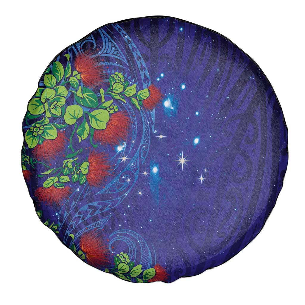 Matariki New Zealand Maori and Pohutukawa Spare Tire Cover Galaxy Blue Sky Style