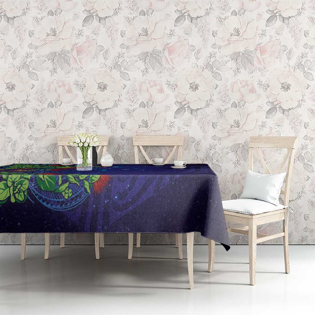 Matariki New Zealand Maori and Pohutukawa Tablecloth Galaxy Blue Sky Style