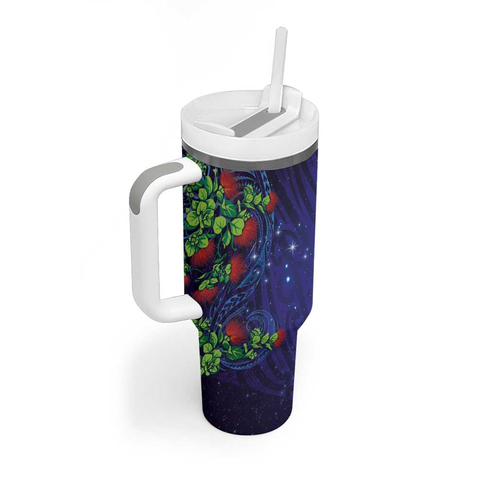 Matariki New Zealand Maori and Pohutukawa Tumbler With Handle Galaxy Blue Sky Style