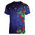 Matariki New Zealand Maori and Pohutukawa Women V-Neck T-Shirt Galaxy Blue Sky Style