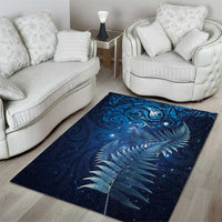Matariki New Zealand Maori Silver Fern Area Rug Galaxy Blue Sky Style