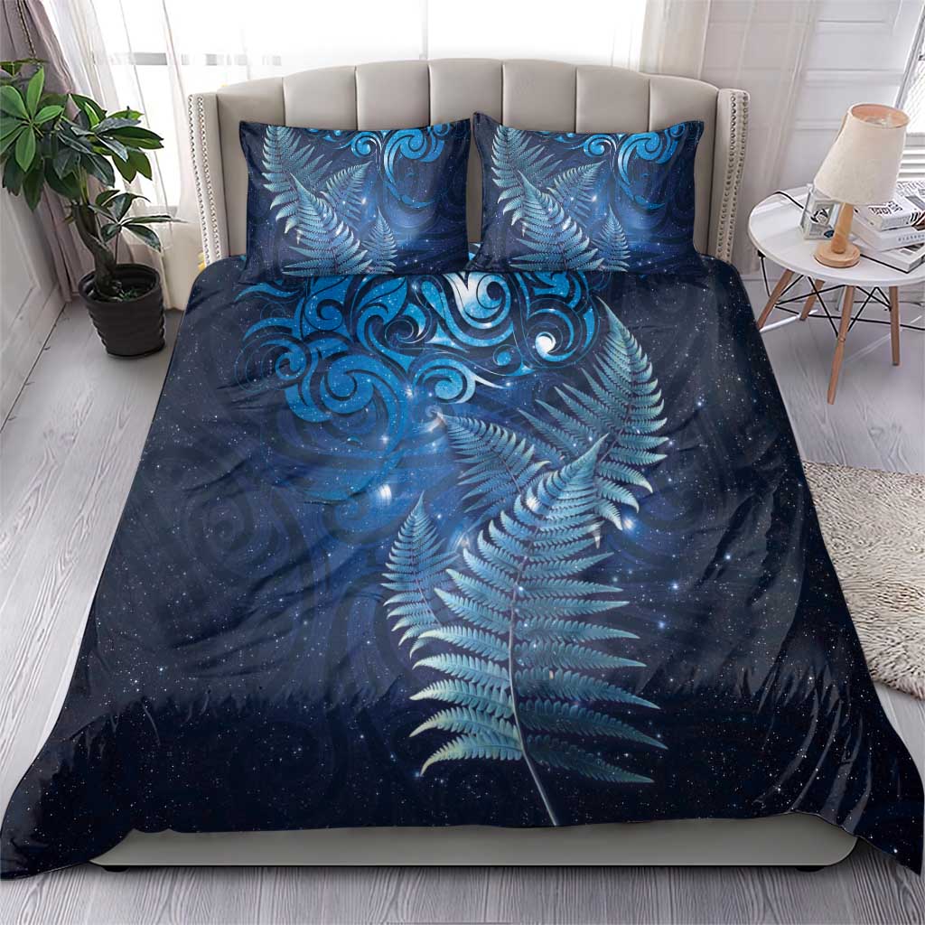 Matariki New Zealand Maori Silver Fern Bedding Set Galaxy Blue Sky Style