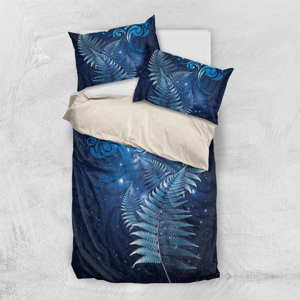 Matariki New Zealand Maori Silver Fern Bedding Set Galaxy Blue Sky Style