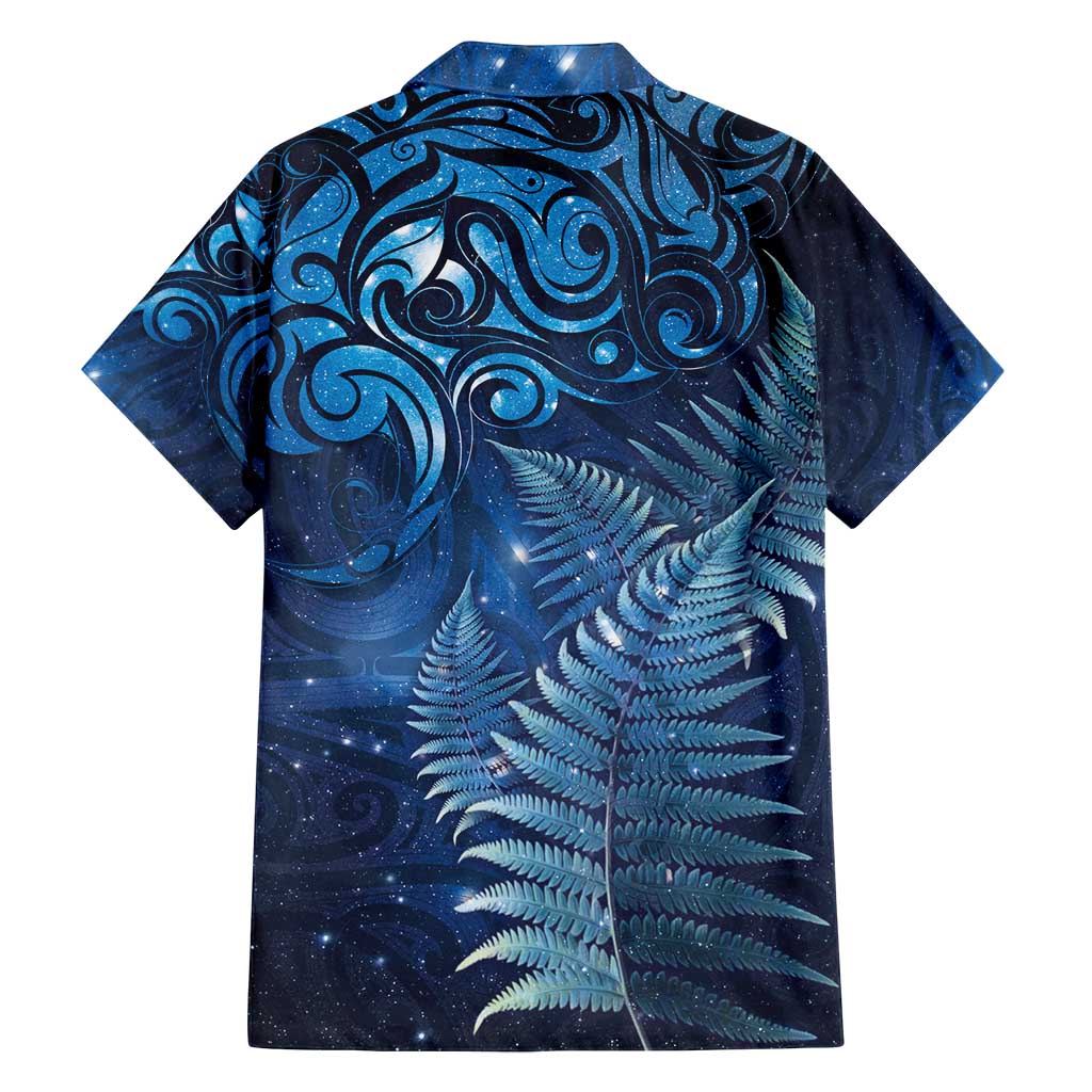 Matariki New Zealand Maori Silver Fern Family Matching Long Sleeve Bodycon Dress and Hawaiian Shirt Galaxy Blue Sky Style