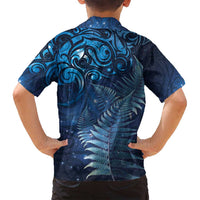 Matariki New Zealand Maori Silver Fern Family Matching Off Shoulder Maxi Dress and Hawaiian Shirt Galaxy Blue Sky Style