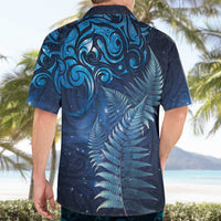 Matariki New Zealand Maori Silver Fern Hawaiian Shirt Galaxy Blue Sky Style