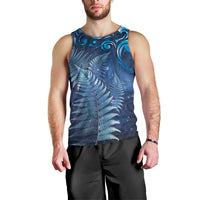 Matariki New Zealand Maori Silver Fern Men Tank Top Galaxy Blue Sky Style