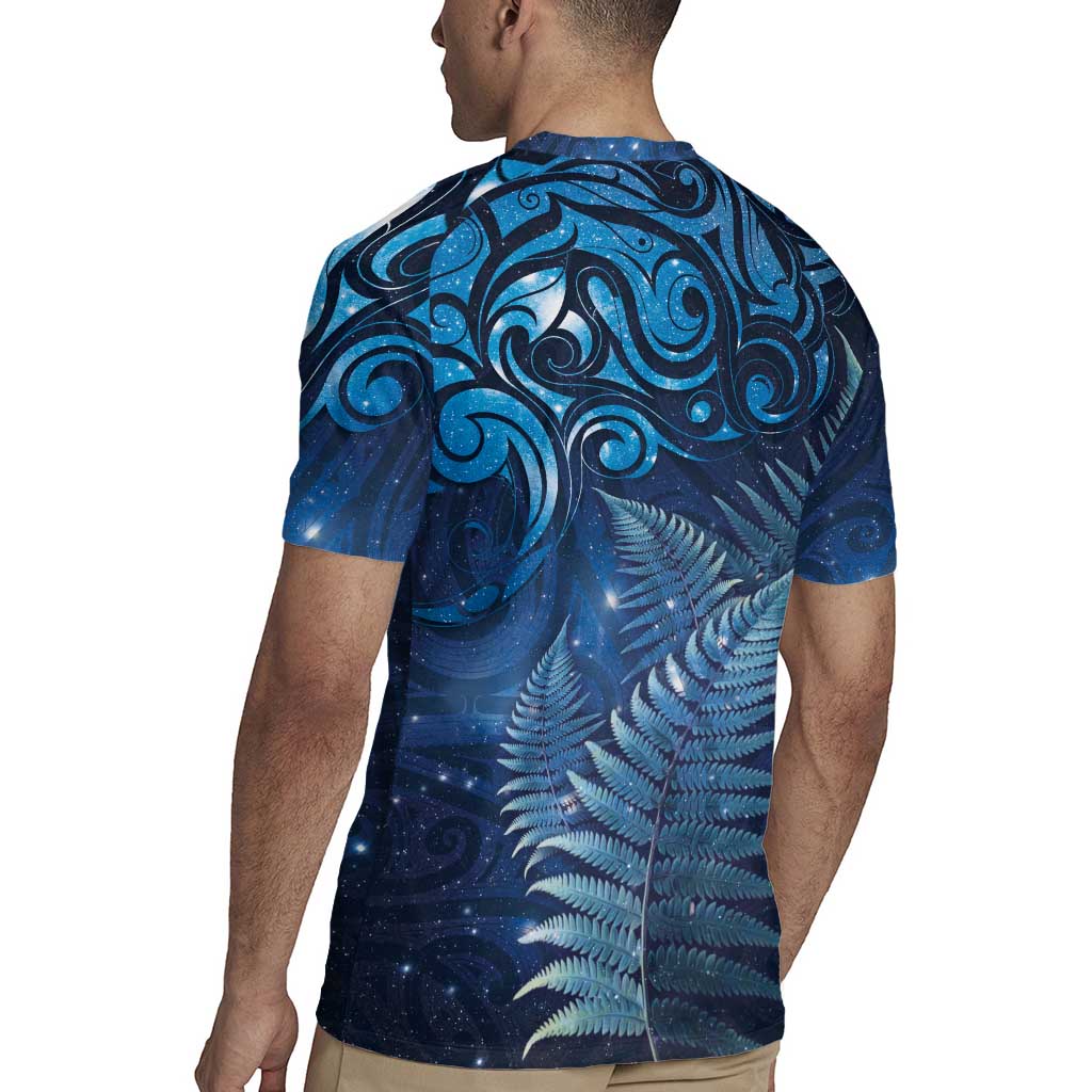 Matariki New Zealand Maori Silver Fern Rugby Jersey Galaxy Blue Sky Style