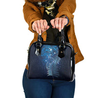 Matariki New Zealand Maori Silver Fern Shoulder Handbag Galaxy Blue Sky Style