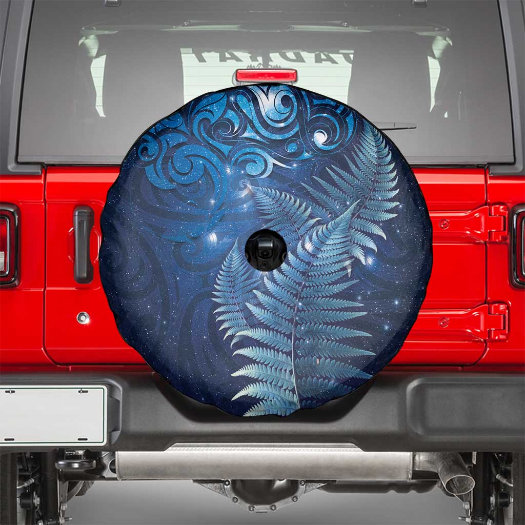 Matariki New Zealand Maori Silver Fern Spare Tire Cover Galaxy Blue Sky Style