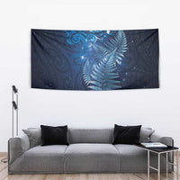 Matariki New Zealand Maori Silver Fern Tapestry Galaxy Blue Sky Style
