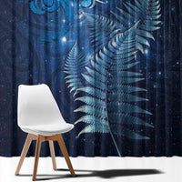 Matariki New Zealand Maori Silver Fern Window Curtain Galaxy Blue Sky Style