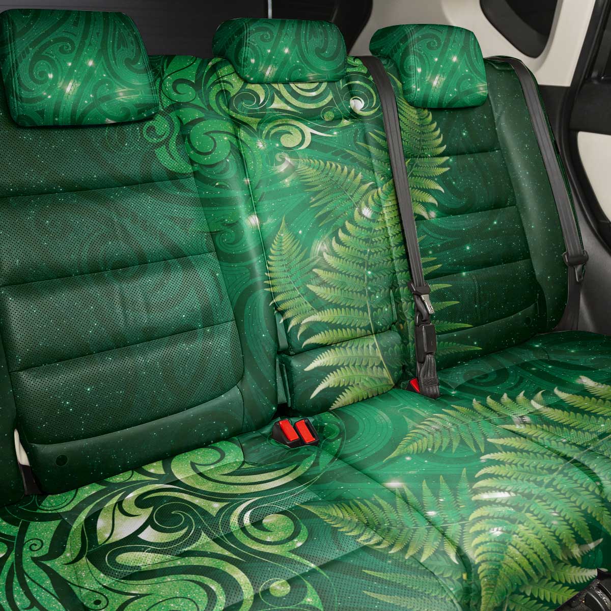 Matariki New Zealand Maori Silver Fern Back Car Seat Cover Galaxy Green Sky Style