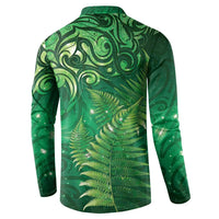 Matariki New Zealand Maori Silver Fern Button Sweatshirt Galaxy Green Sky Style