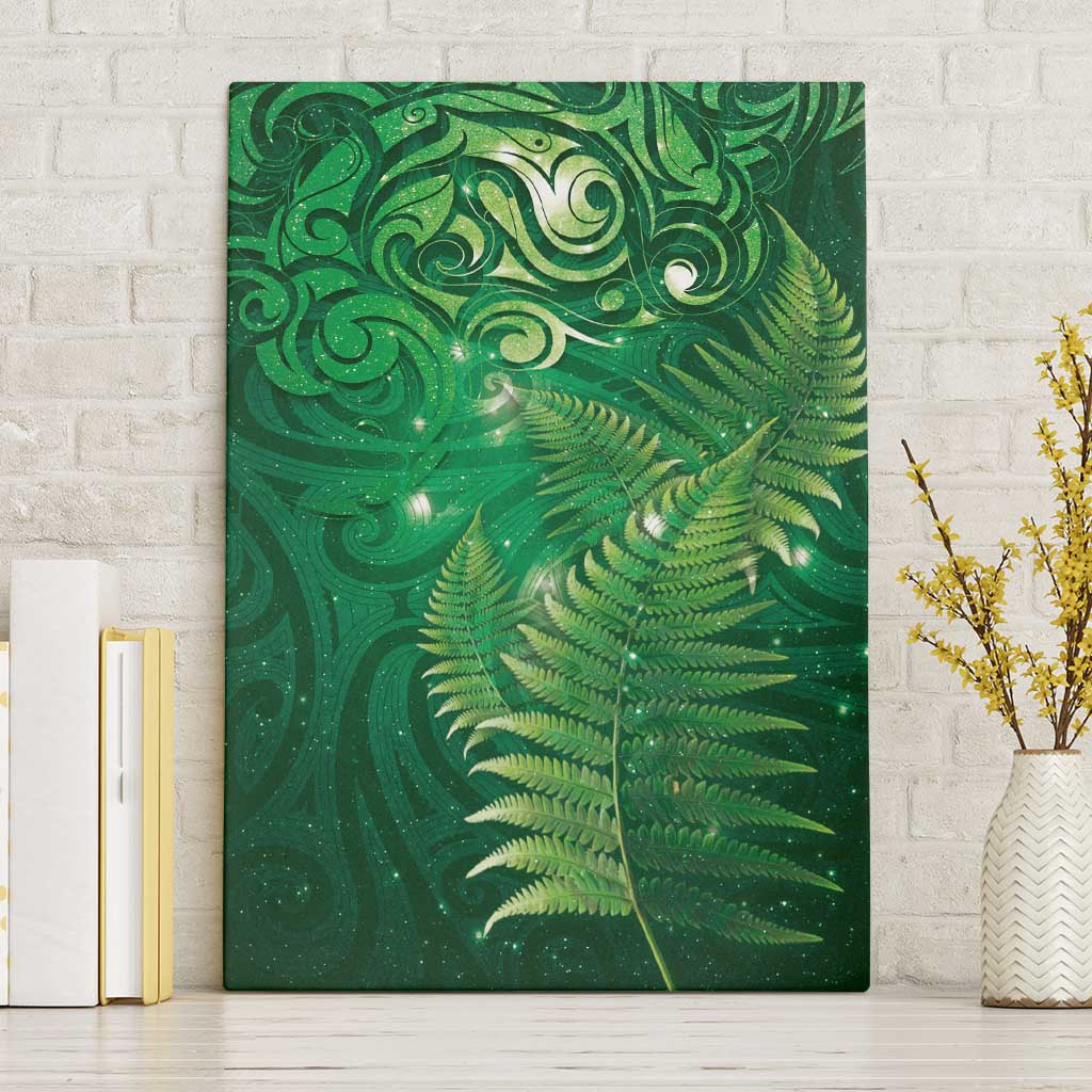 Matariki New Zealand Maori Silver Fern Canvas Wall Art Galaxy Green Sky Style