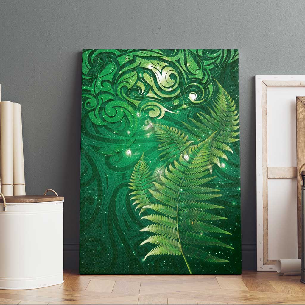 Matariki New Zealand Maori Silver Fern Canvas Wall Art Galaxy Green Sky Style