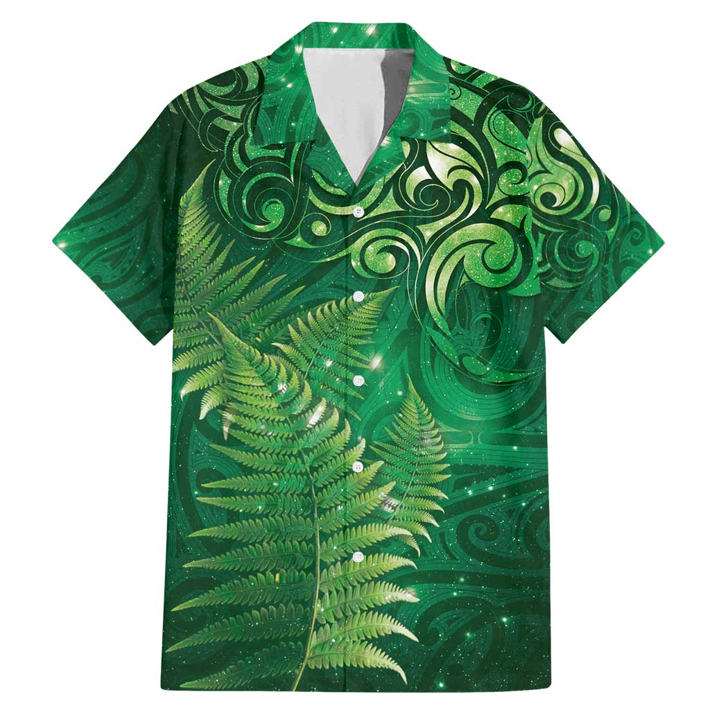 Matariki New Zealand Maori Silver Fern Family Matching Mermaid Dress and Hawaiian Shirt Galaxy Green Sky Style