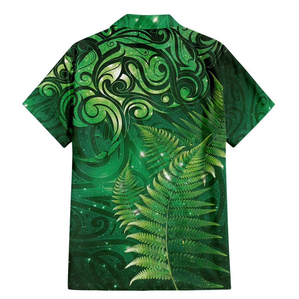 Matariki New Zealand Maori Silver Fern Family Matching Mermaid Dress and Hawaiian Shirt Galaxy Green Sky Style