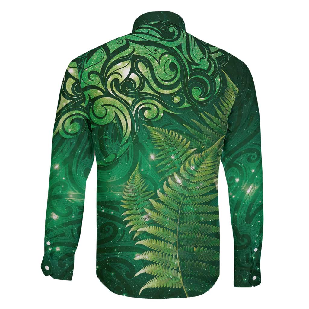 Matariki New Zealand Maori Silver Fern Family Matching Short Sleeve Bodycon Dress and Hawaiian Shirt Galaxy Green Sky Style