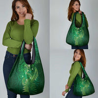 Matariki New Zealand Maori Silver Fern Grocery Bag Galaxy Green Sky Style